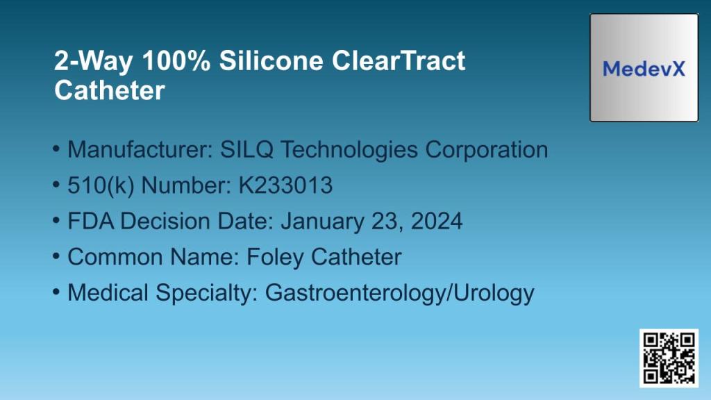 2-Way 100% Silicone ClearTract Catheter