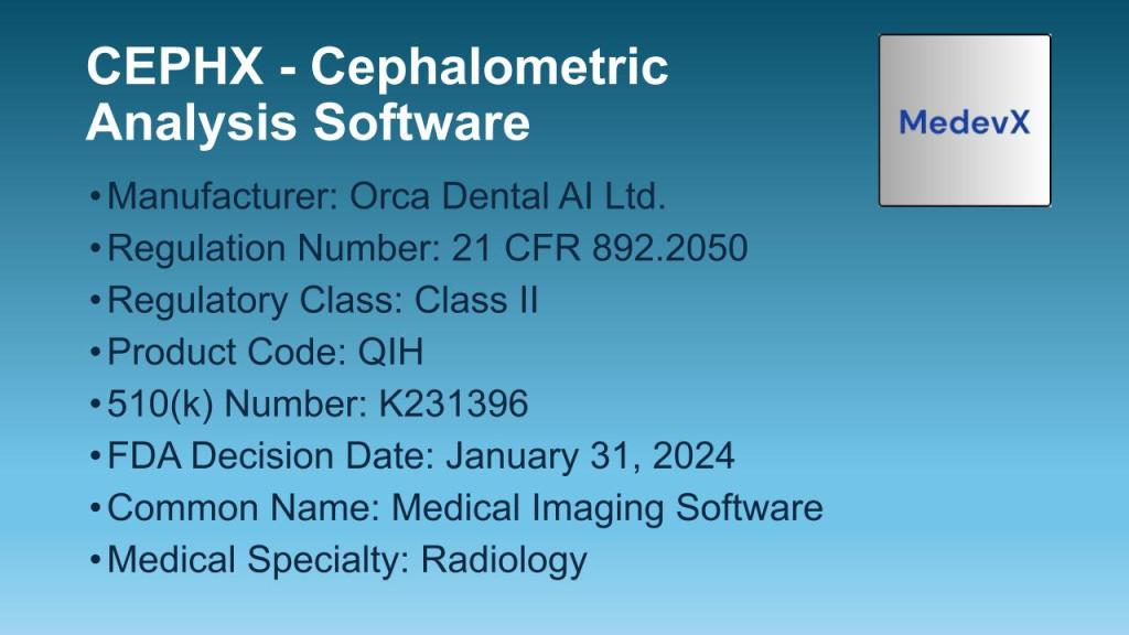 CEPHX cephalometric analysis software
