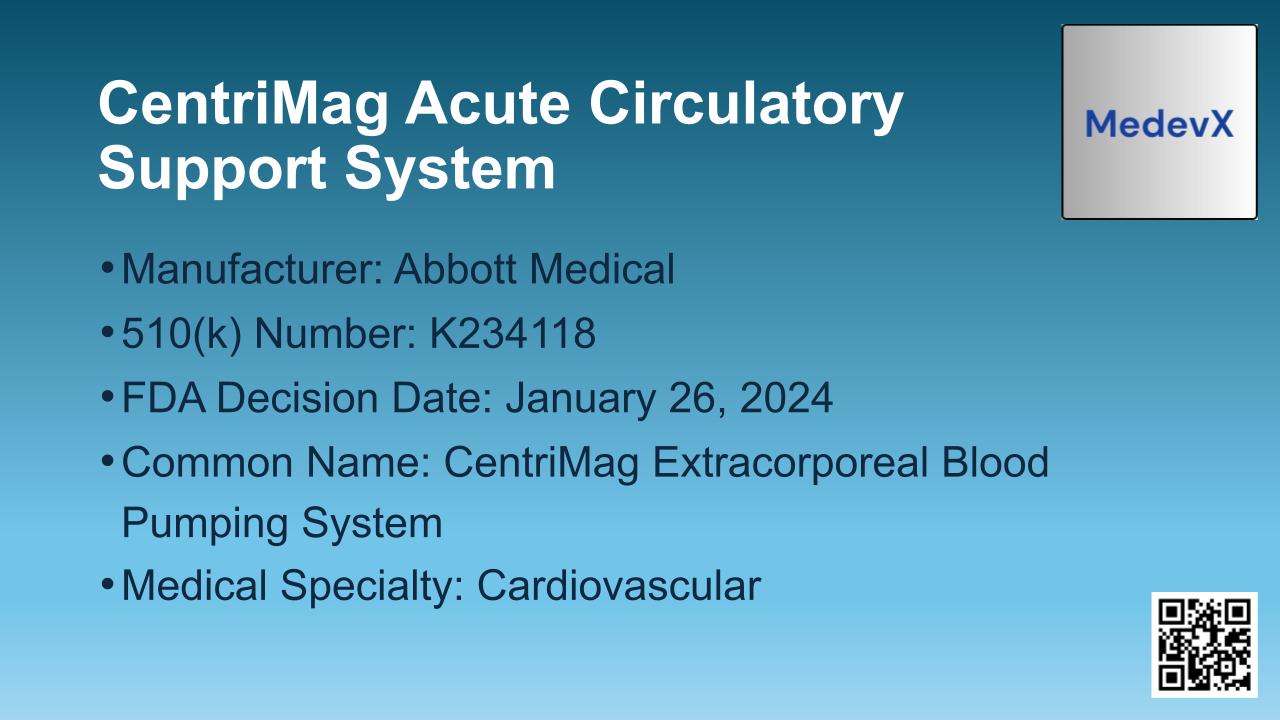 CentriMag Acute Circulatory Support System – Medevx