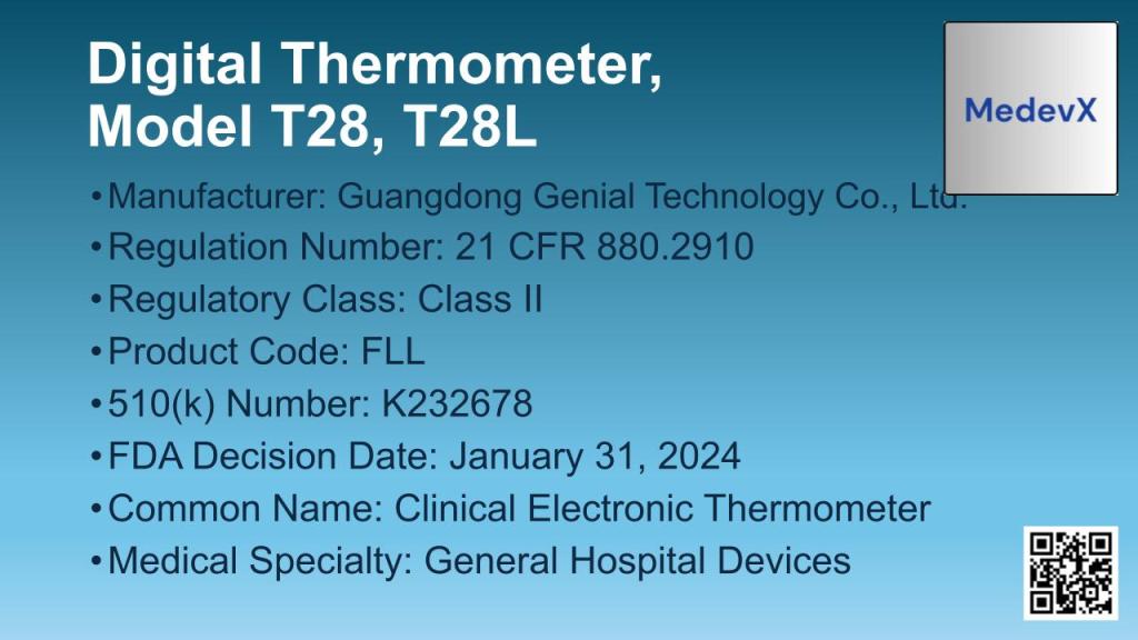 k232678 Digital Thermometer model t28 t28l
